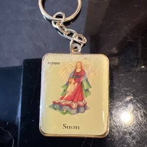 Vintage Angel & Child Design Keychain - Personalized‎ Susan